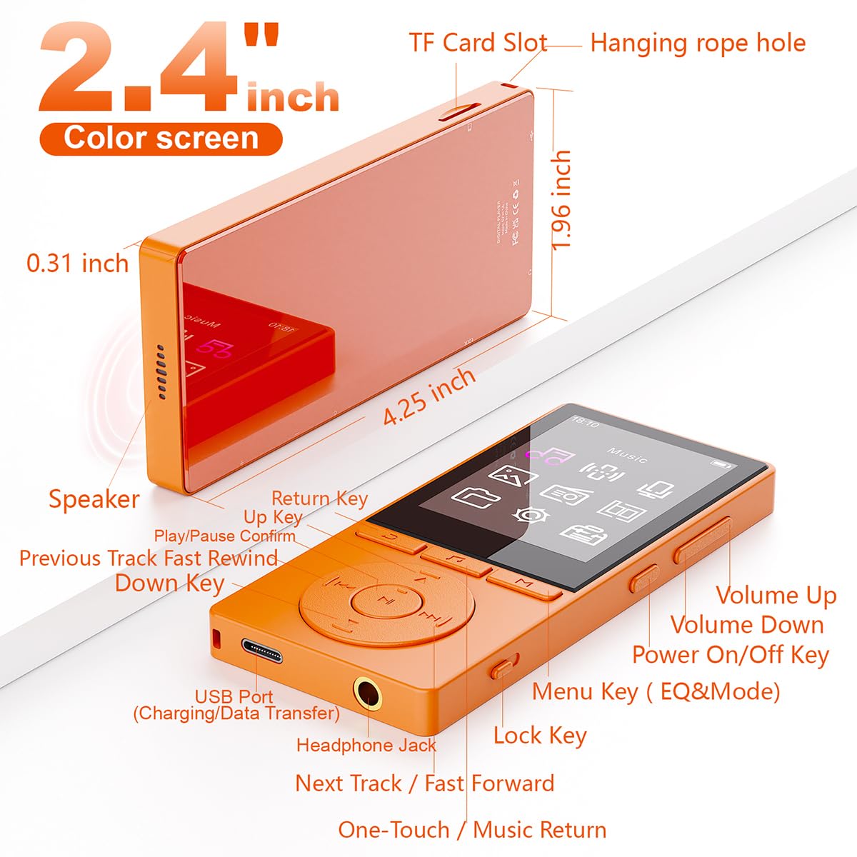 Aiandcc built-in speaker detail demonstrating Hi‑Fi audio output for phone‑free listening benefit