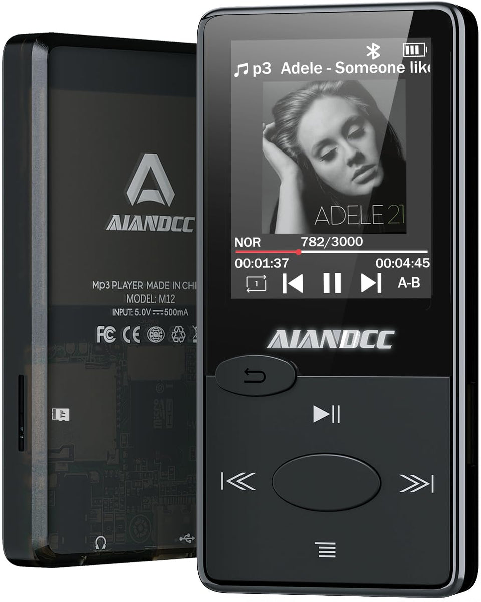 Aiandcc front view showcasing compact player and display, clear quick control