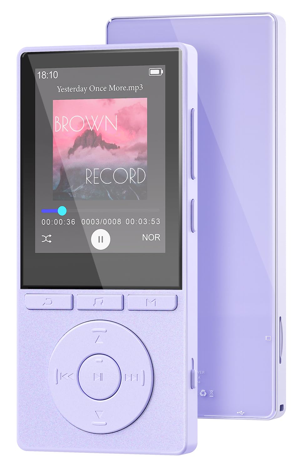 Aiandcc front view showing purple player and screen, clear controls for quick access