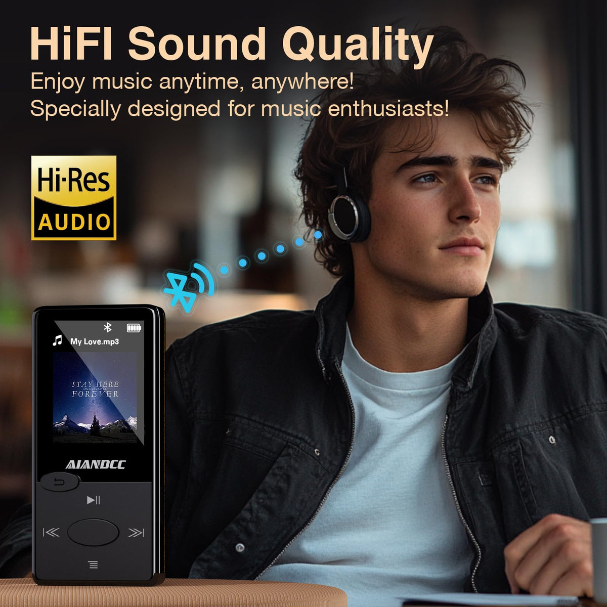Aiandcc 1.8-inch screen mp3 player with simple controls.
