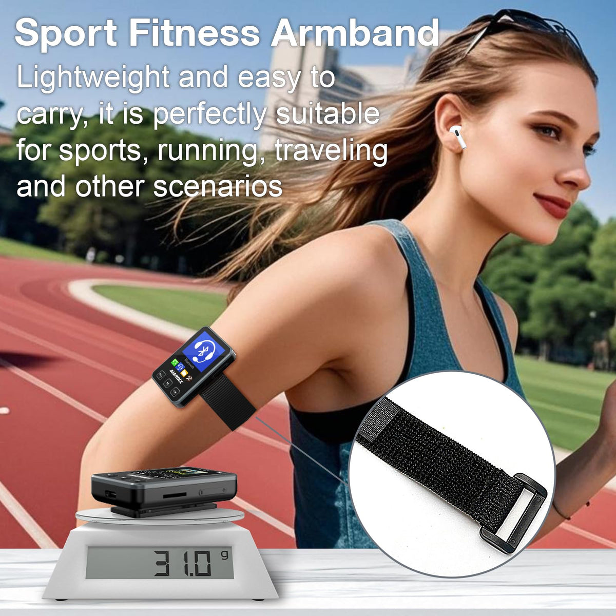 Aiandcc MP3 player battery life up to 34 hours wired and 11 hours Bluetooth.
