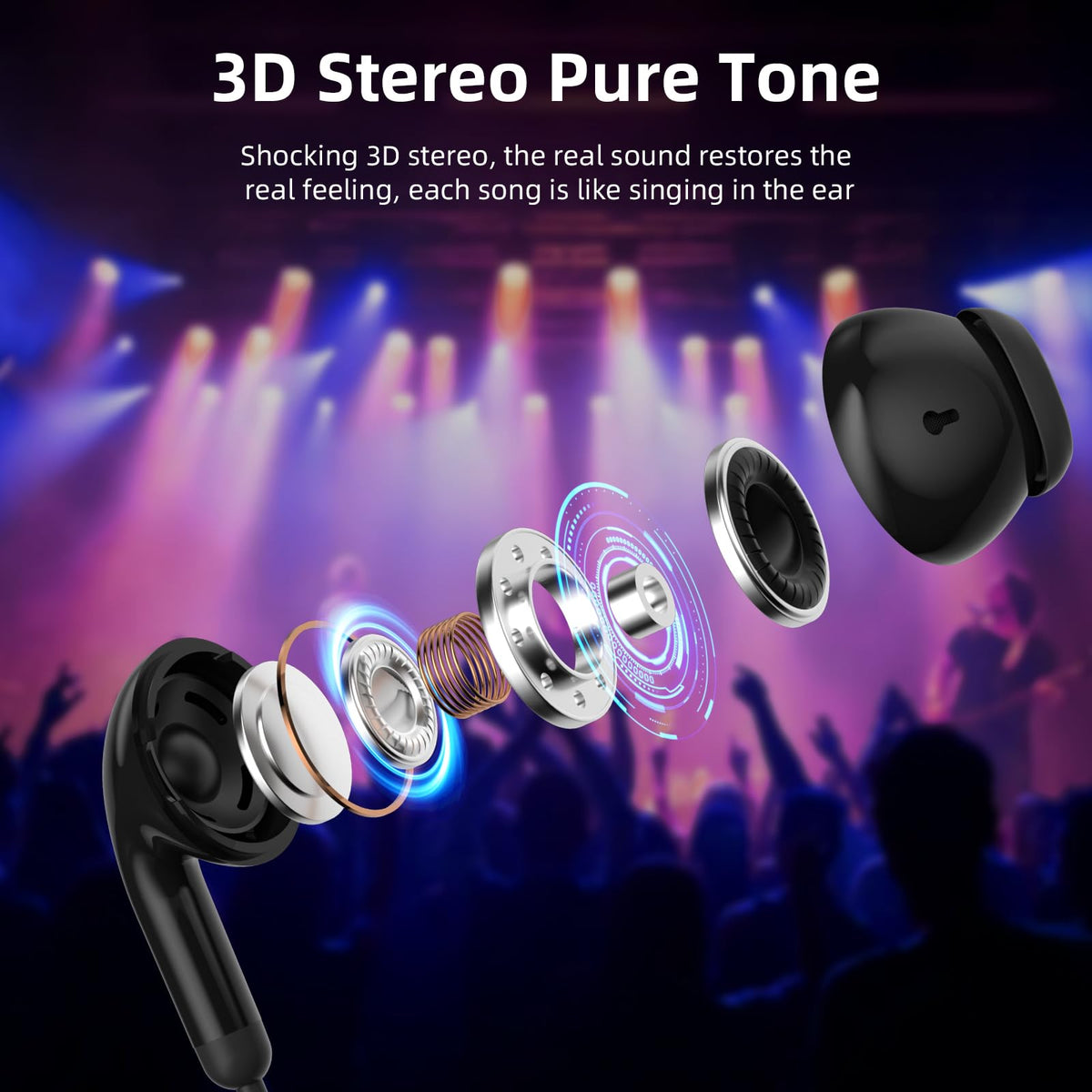 AIAUXAI close-up of earbud housing highlighting comfortable ergonomic design
