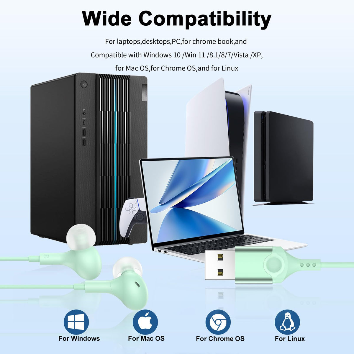 AIAUXAI accessories layout including clip and case to prevent cable tangles