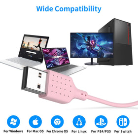 AIAUXAI office headset pink suitable for Zoom and calls.