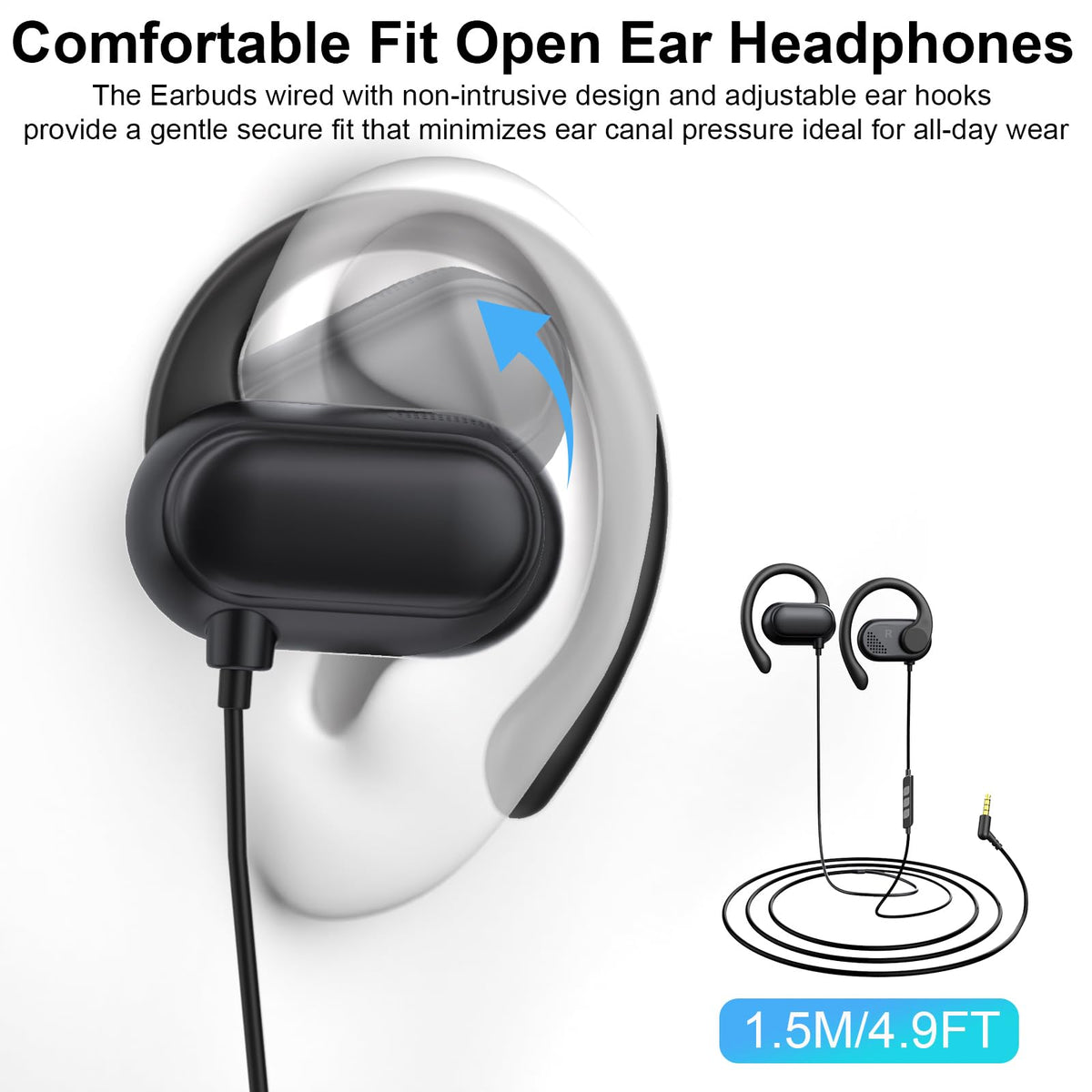 AIAUXAI open-ear headphones over-ear fit shown during workouts.