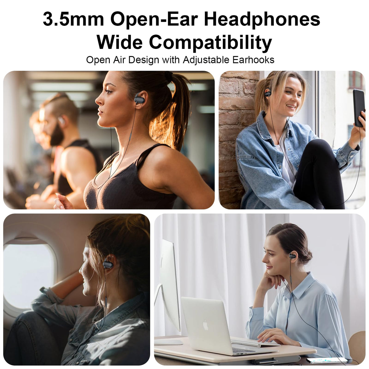 AIAUXAI travel-ready open-ear headphones with compact case.
