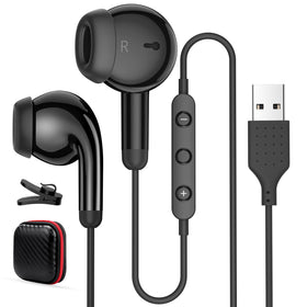 AIAUXAI USB earbuds with mic deliver clear voice capture for calls