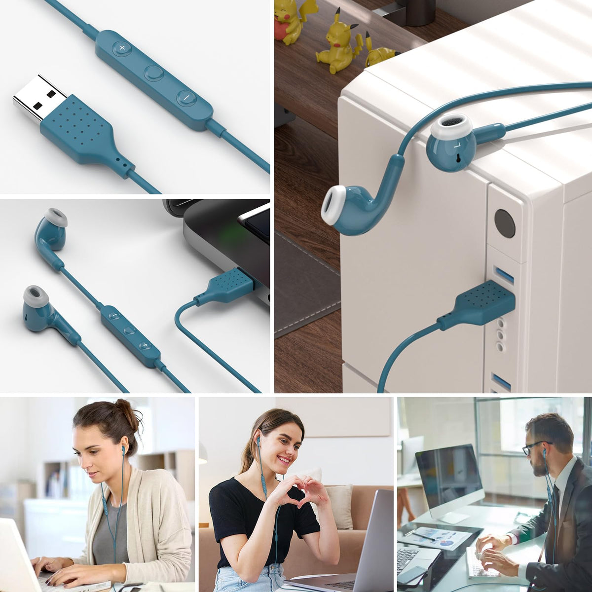 AIAUXAI earphones shown on a desk-ready setup for productivity.