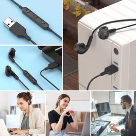 AIAUXAI USB earphones ideal for office use and meetings
