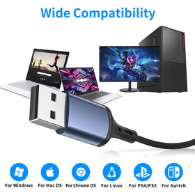 AIAUXAI Chromebook-ready USB headset on a clean desk