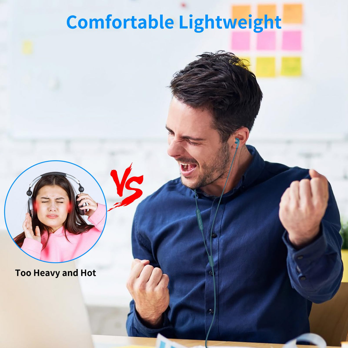 AIAUXAI lightweight headset with comfort-fit design for long work sessions.