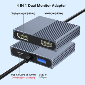 Aibilangose 4K60Hz docking station with MST for crisp video outputs.