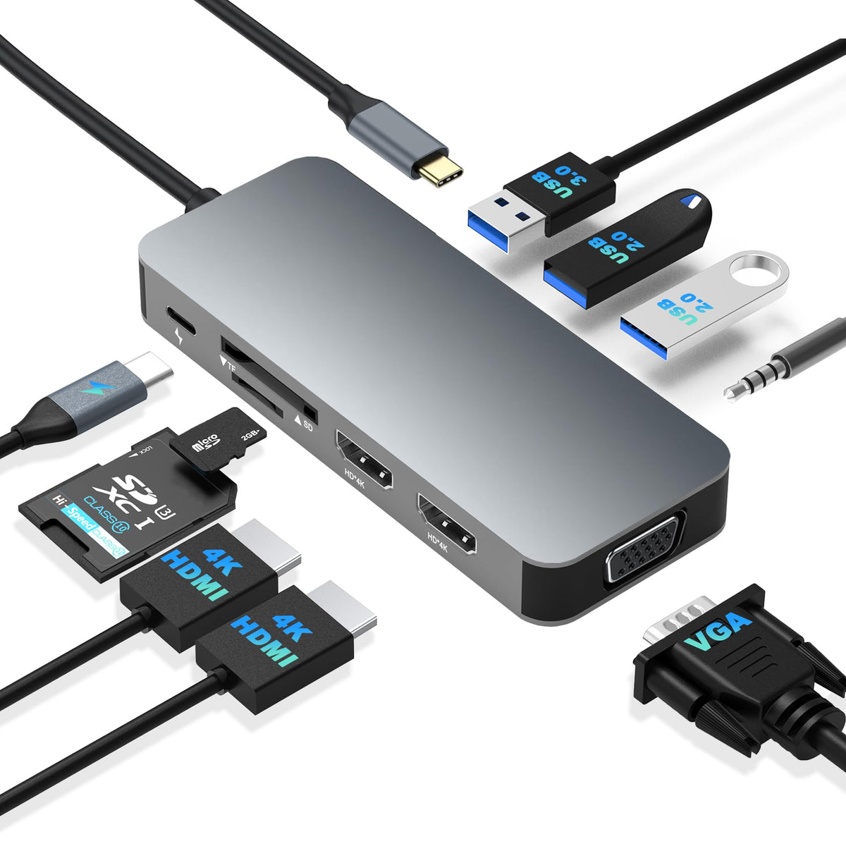 Aibilangose docking station with 10‑in‑1 setup for multi‑display workflow