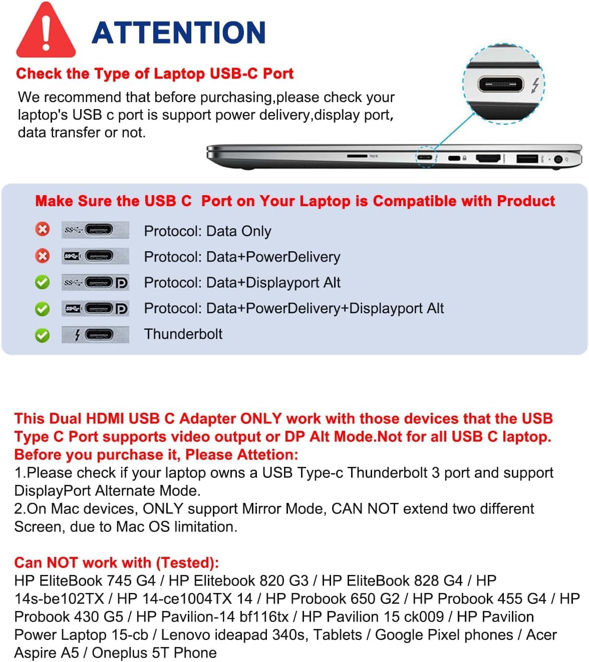 Aibilangose dock showing broad compatibility with MacBook and Windows machines