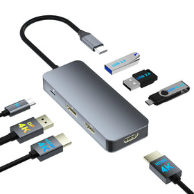 Aibilangose front view showing hub and ports for fast multi-display setup