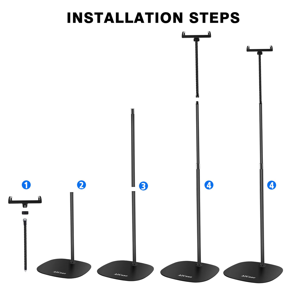 AICase stand beside bed demonstrating hands-free use in bedroom