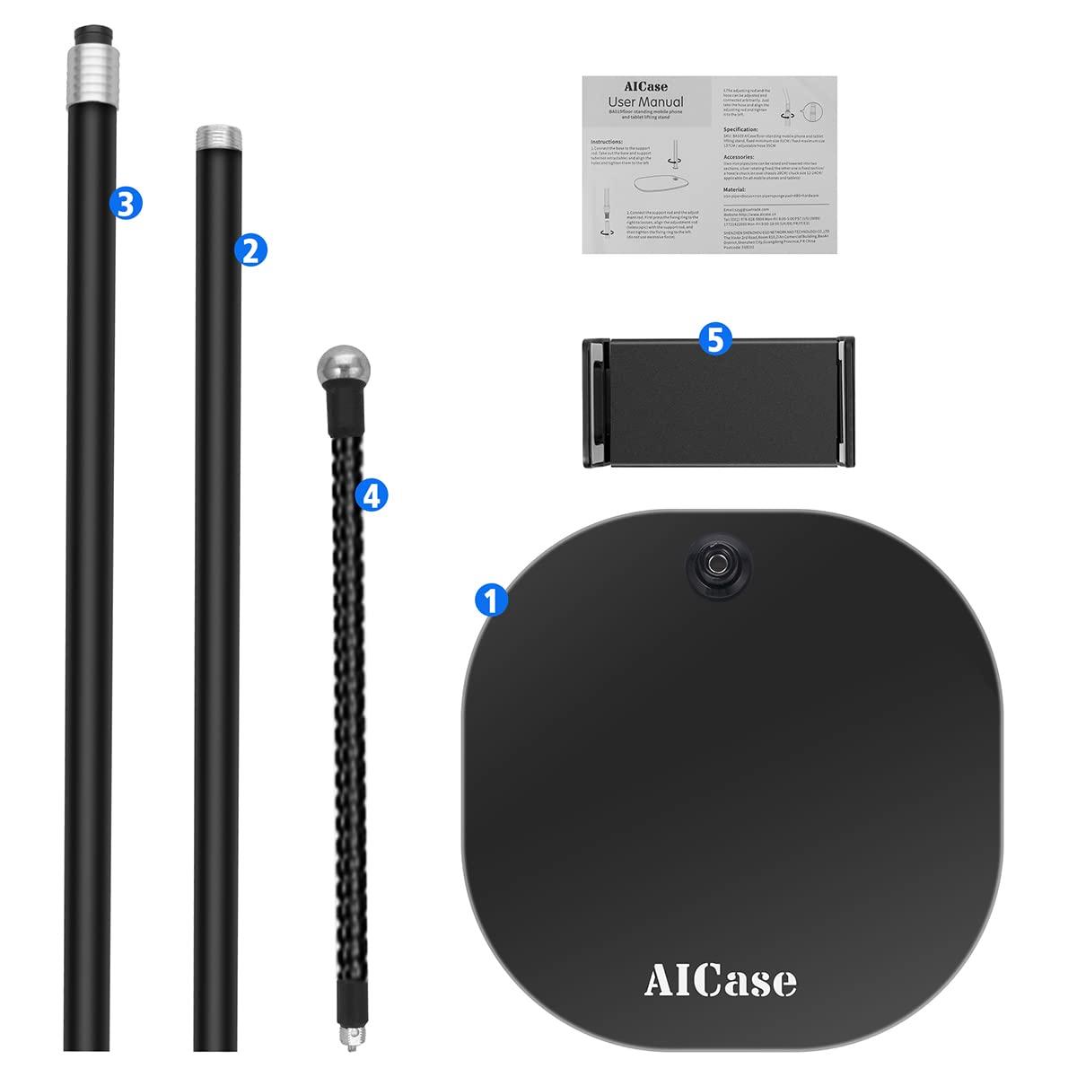 AICase next to ruler showing scale to visualize 91–137 cm height range