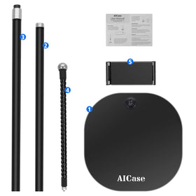 AICase next to ruler showing scale to visualize 91–137 cm height range