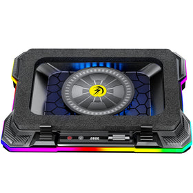 AICHESON front view of cooling pad showing stable platform and controls, improves laptop airflow