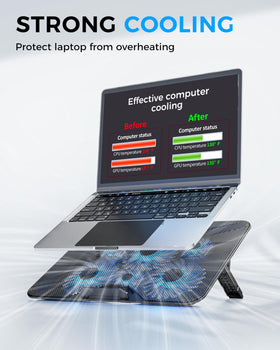 Aicheson laptop cooling pad showing adjustable angles for ergonomic comfort