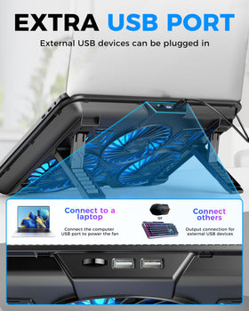 Aicheson cooling pad supports laptops from 14 to 17.3 inches