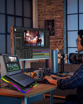 AICHESON lifestyle gaming desk setup with pad, boosts performance and ambiance