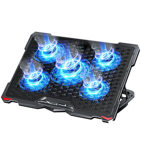 AICHESON S035 front view showing five fans and blue LEDs improving cooling