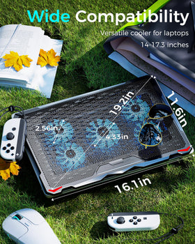 AICHESON S035 with laptop in use showing cooler lowering device temperature