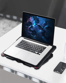 AICHESON S035 next to 17.3-inch laptop showing fit and size compatibility