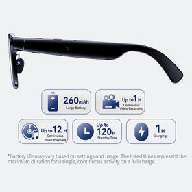 Aichiken AI Smart Glasses Bluetooth audio with open-ear design for clear calls.