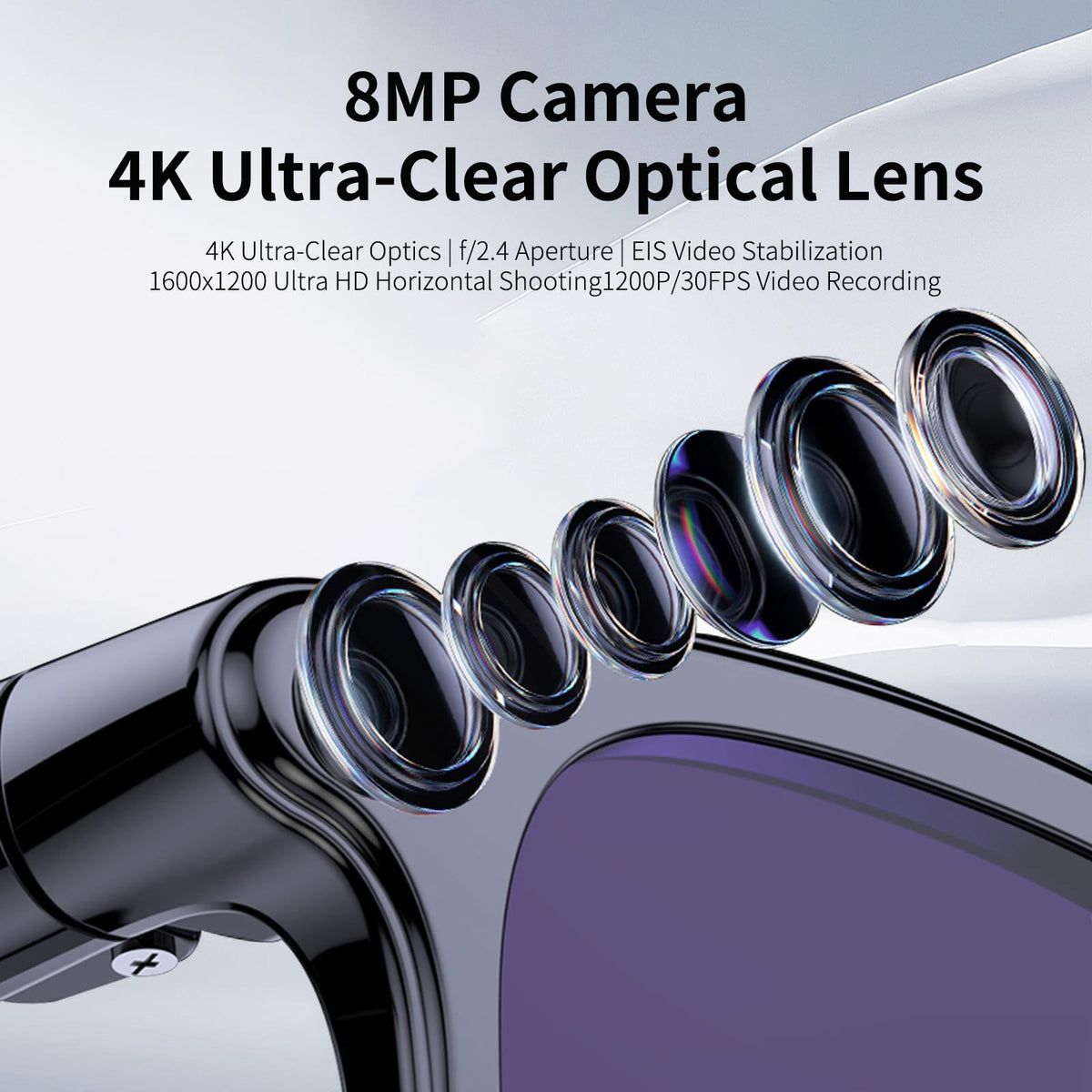 Aichiken AI Smart Glasses long battery life supports all-day translation and recording.