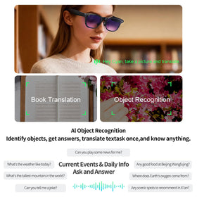 Aichiken AI Smart Glasses open-ear audio keeps you aware of surroundings during activities.