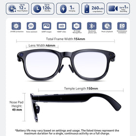 Aichiken AI Smart Glasses photochromic lenses adjust to light for outdoor comfort.