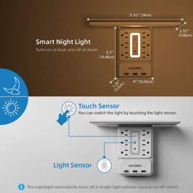 AICODE socket outlet shelf mounted on wall saving desk space
