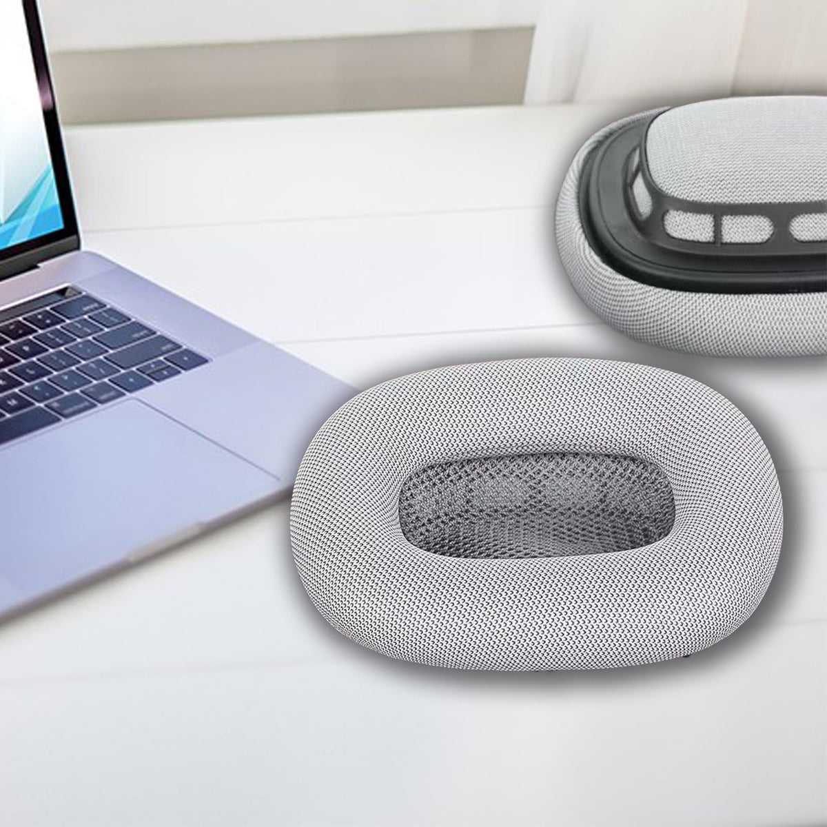 AICORE breathable mesh ear pads for cool, dry ears.