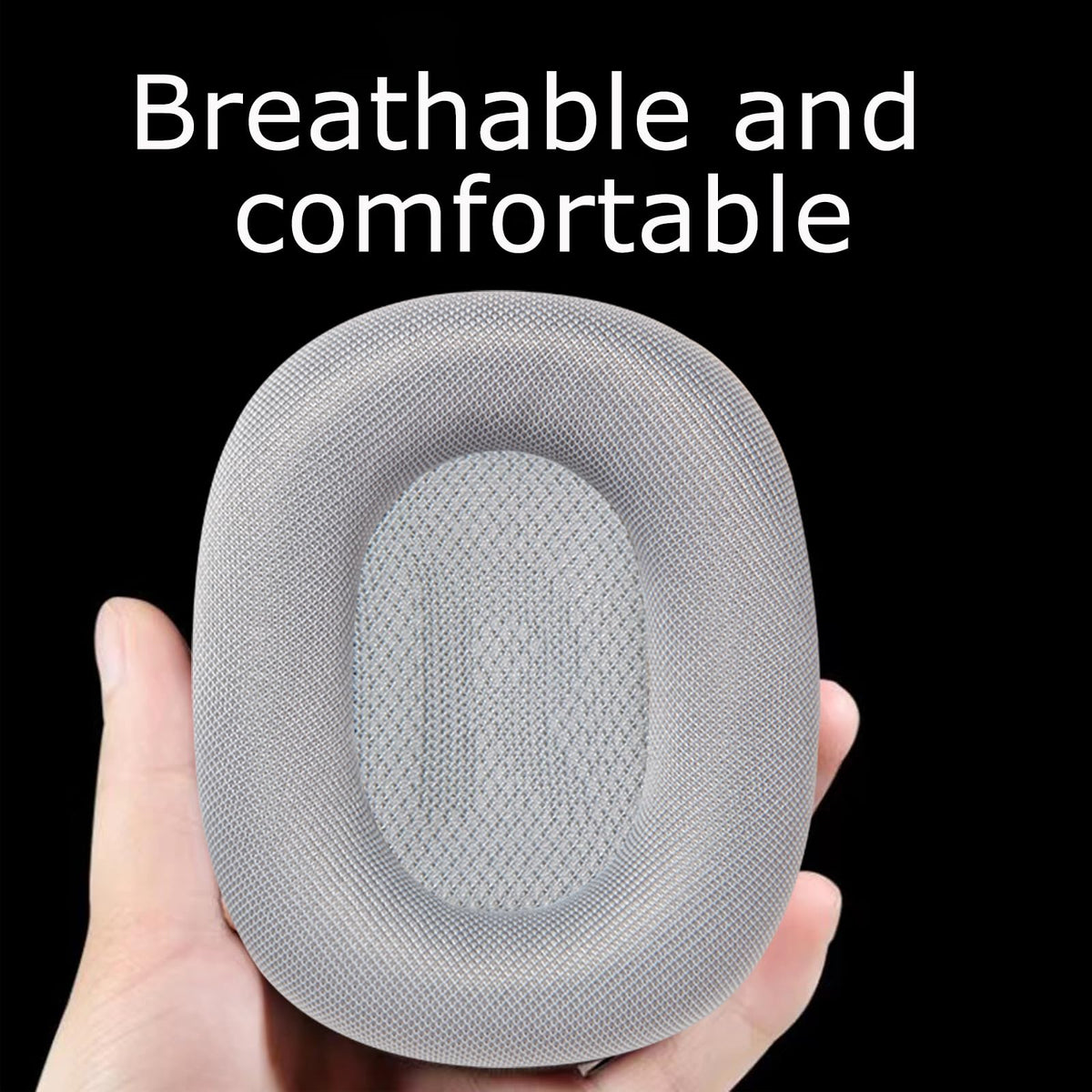 AICORE durable materials closeup on AirPods Max pads.