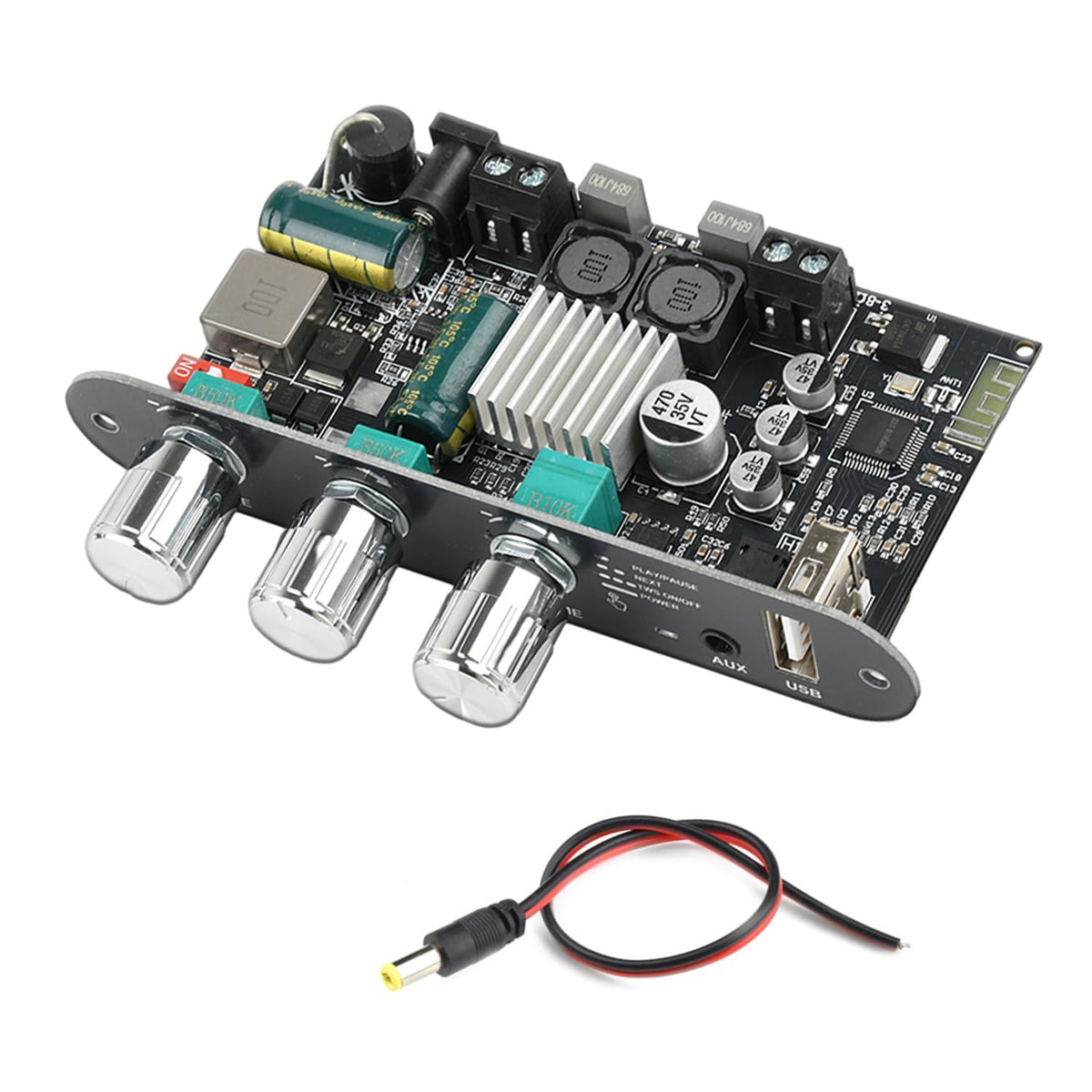 Aideepen ZK-1001U front panel showing knobs and inputs for easy control
