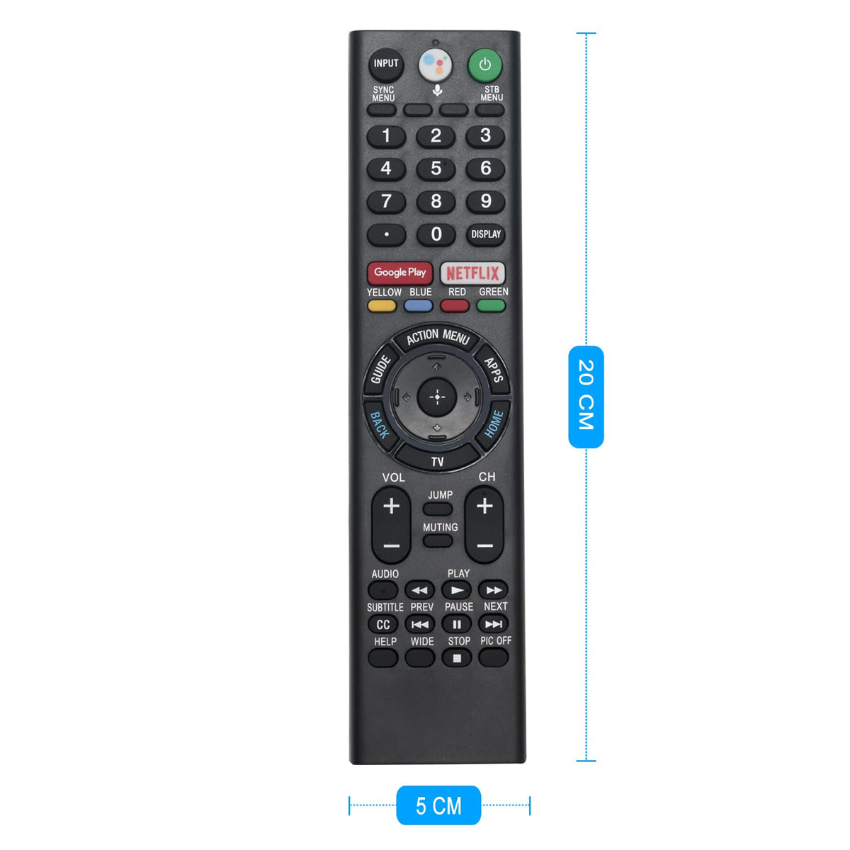 AIDITIYMI remote buttons close-up emphasizing tactile control