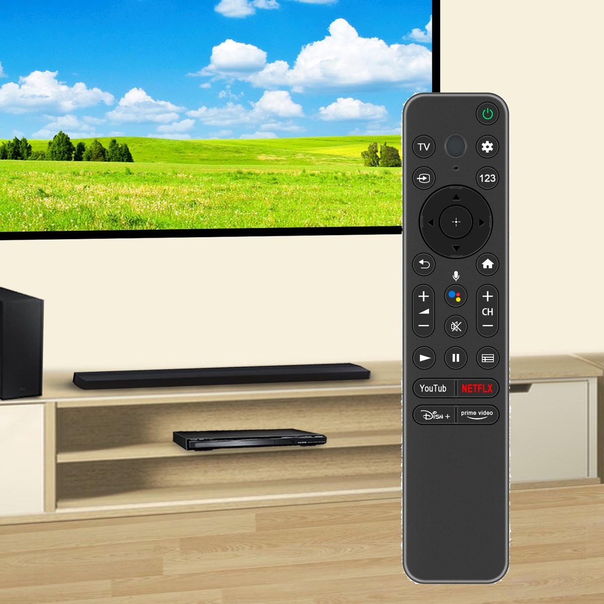 AIDITIYMI beside Sony Bravia TV showing compatibility and convenience