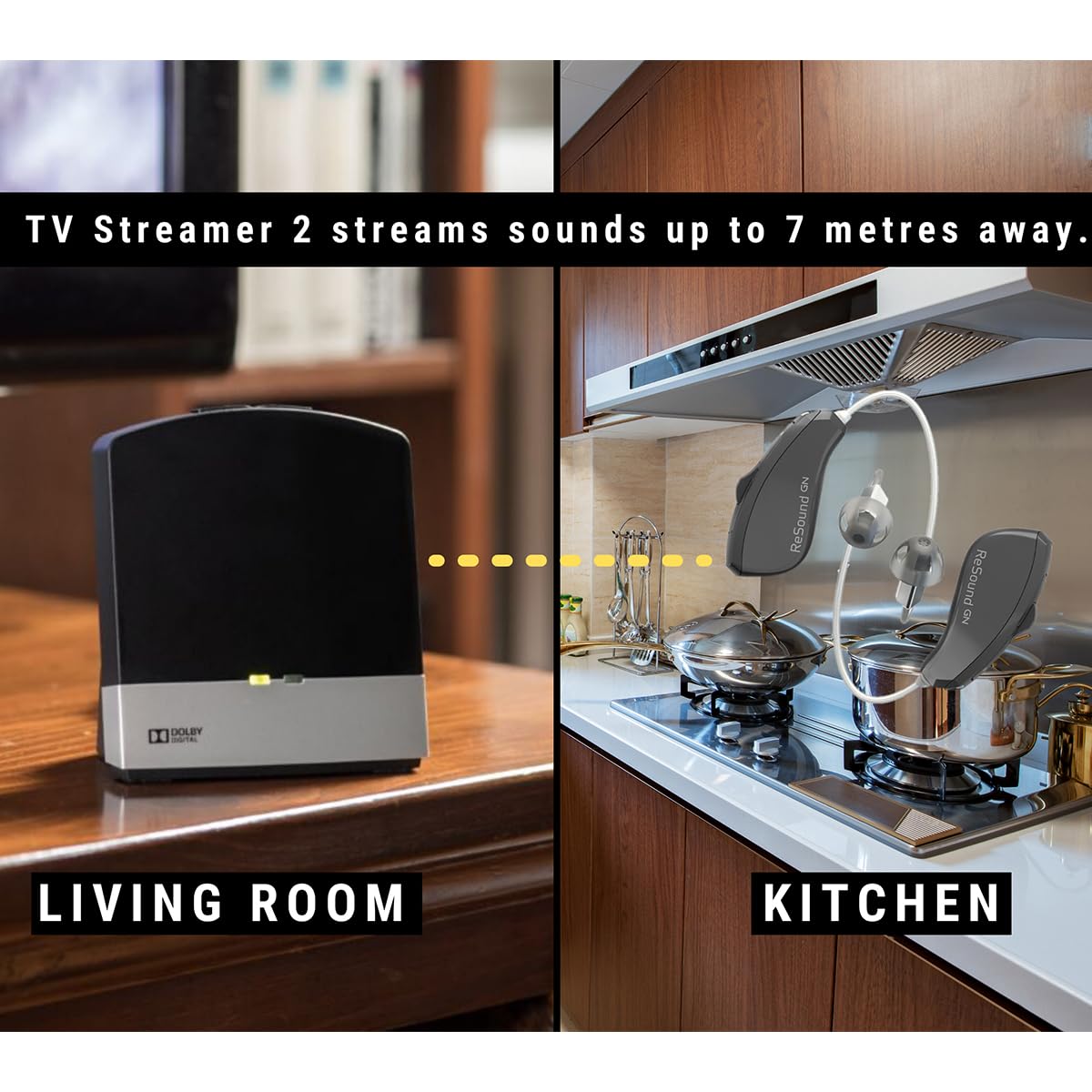 AIERTING Resound TV Streamer 2 pairing button enabling quick setup.