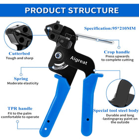 Aigreat stainless steel cable ties gun delivers strong, reliable bindings.