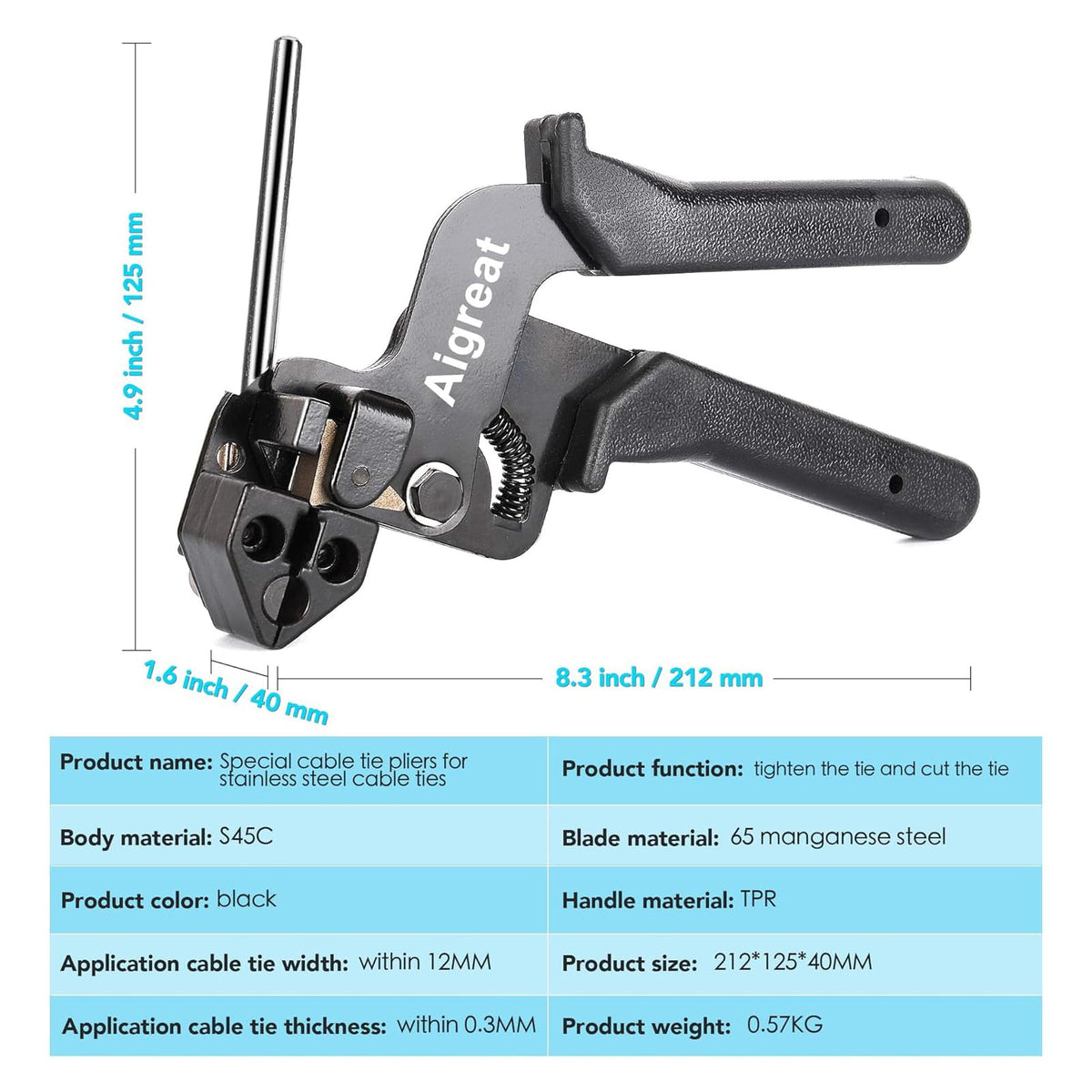 Aigreat tensioning and cutting tool delivering clean, controlled cuts