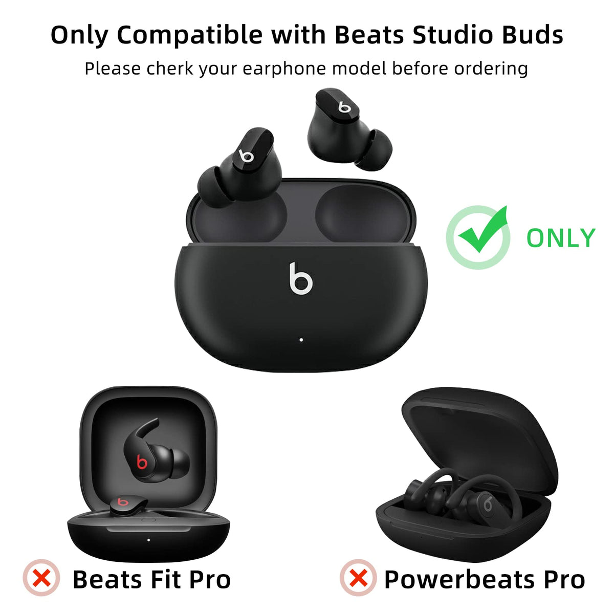 AIIEKZ case fitted on Beats Studio Buds charging case for secure protection