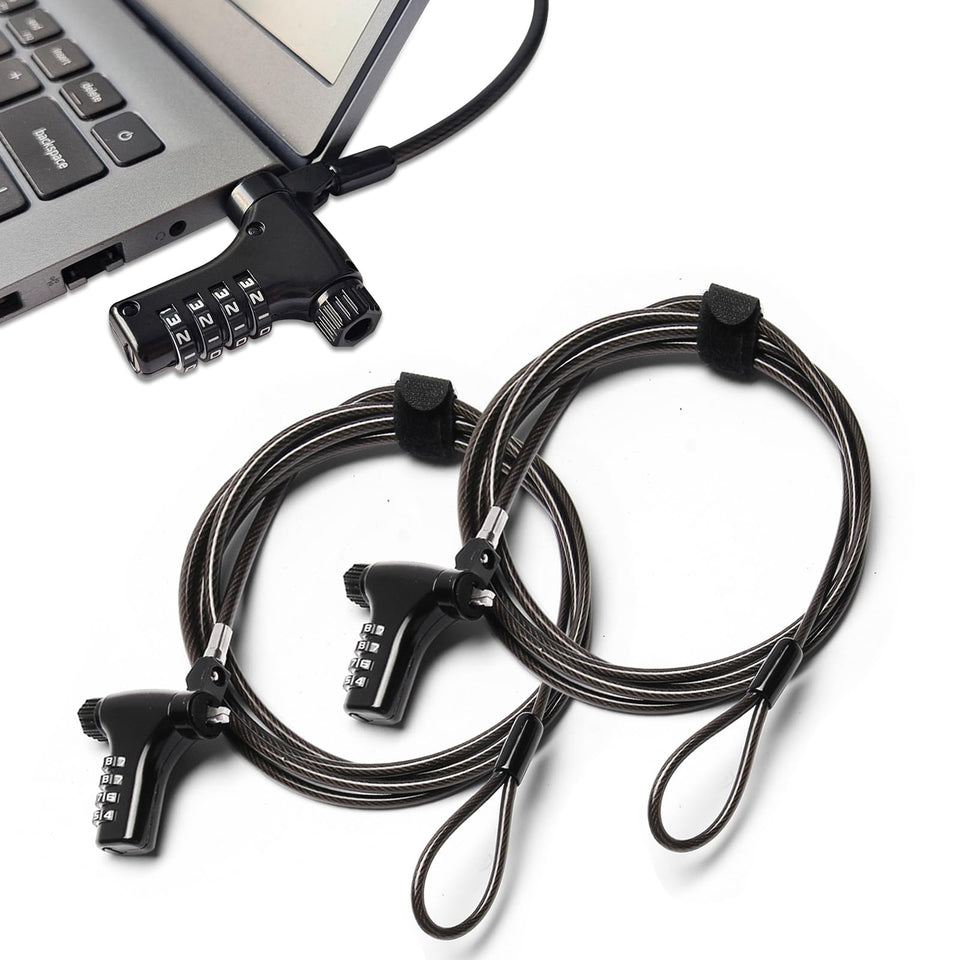 Aijmguo front packaging showing two laptop locks and cable, organized protection