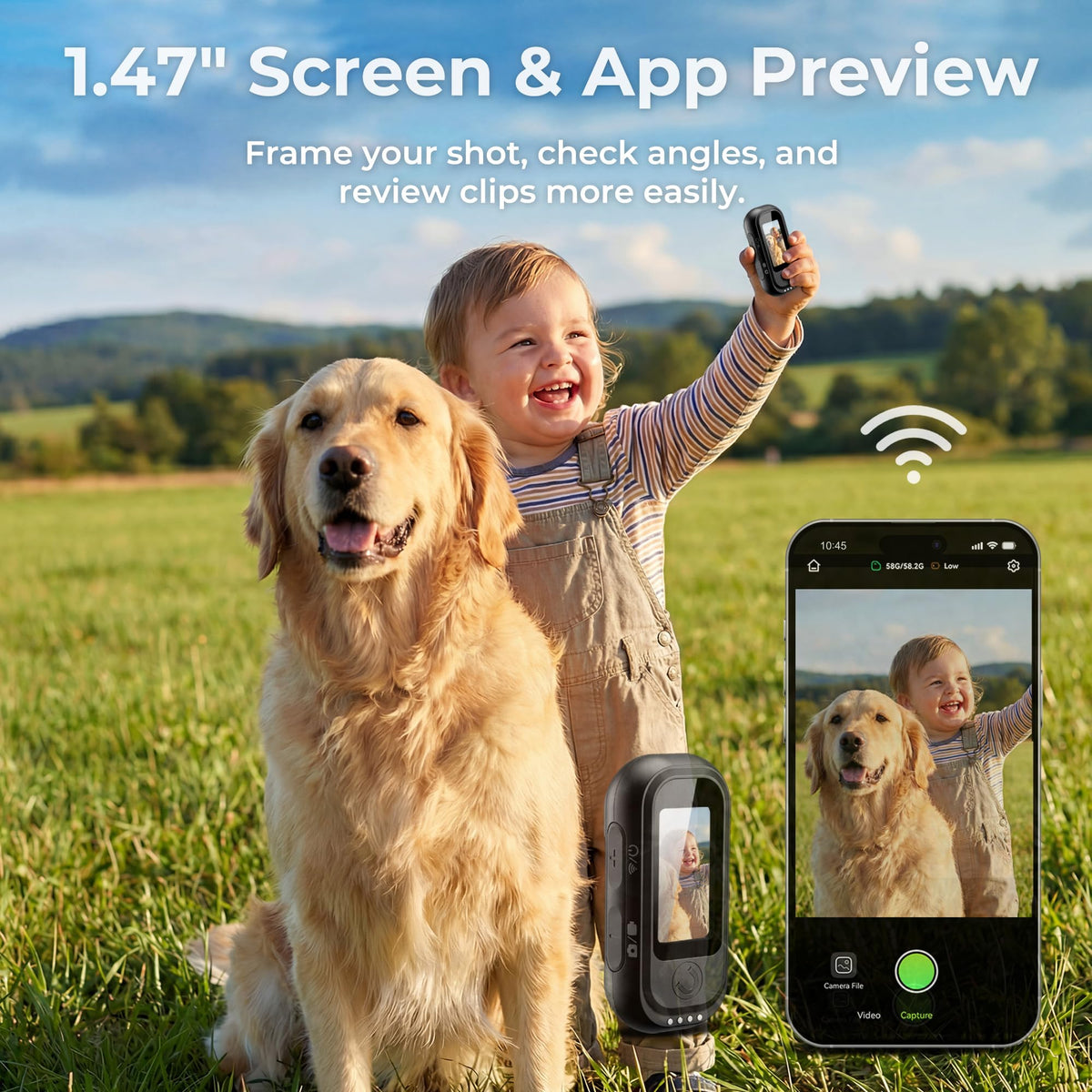 AIJOLLY charging case extends recording time for longer outdoor sessions