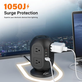 AiJoy Tower ten-foot flat extension cord keeps cords hidden behind furniture