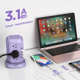 AiJoy USB ports closeup highlighting USB-C and USB-A for fast convenient charging