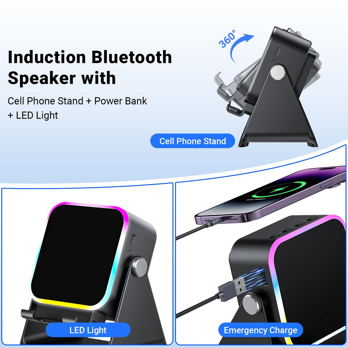 AIKELA in use with phone on stand for video calls and hands-free convenience