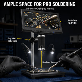 Aikokkl adjustable 8+2 LED lighting reduces shadows on coins and circuit boards.