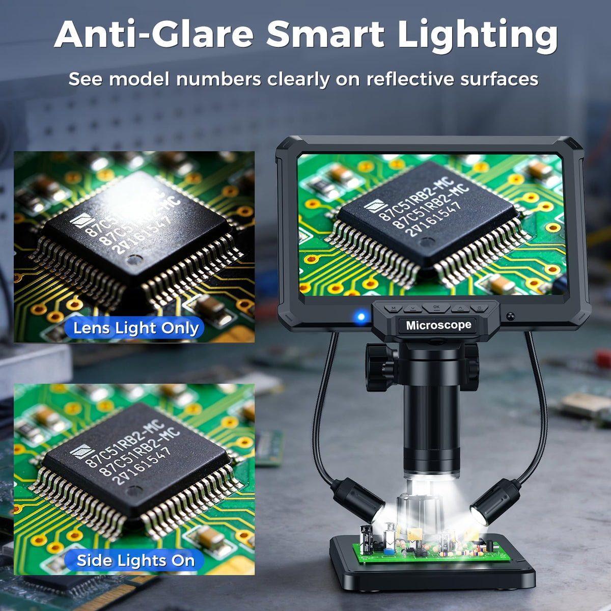 Aikokkl MK7 IPS display provides true-color 1080p viewing for clear inspections.